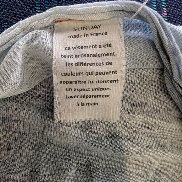 Boho-Chic French Linen Tie Dye Tunic, Sunday, sz XXL, Starry Blue Color - Picture 10 of 12